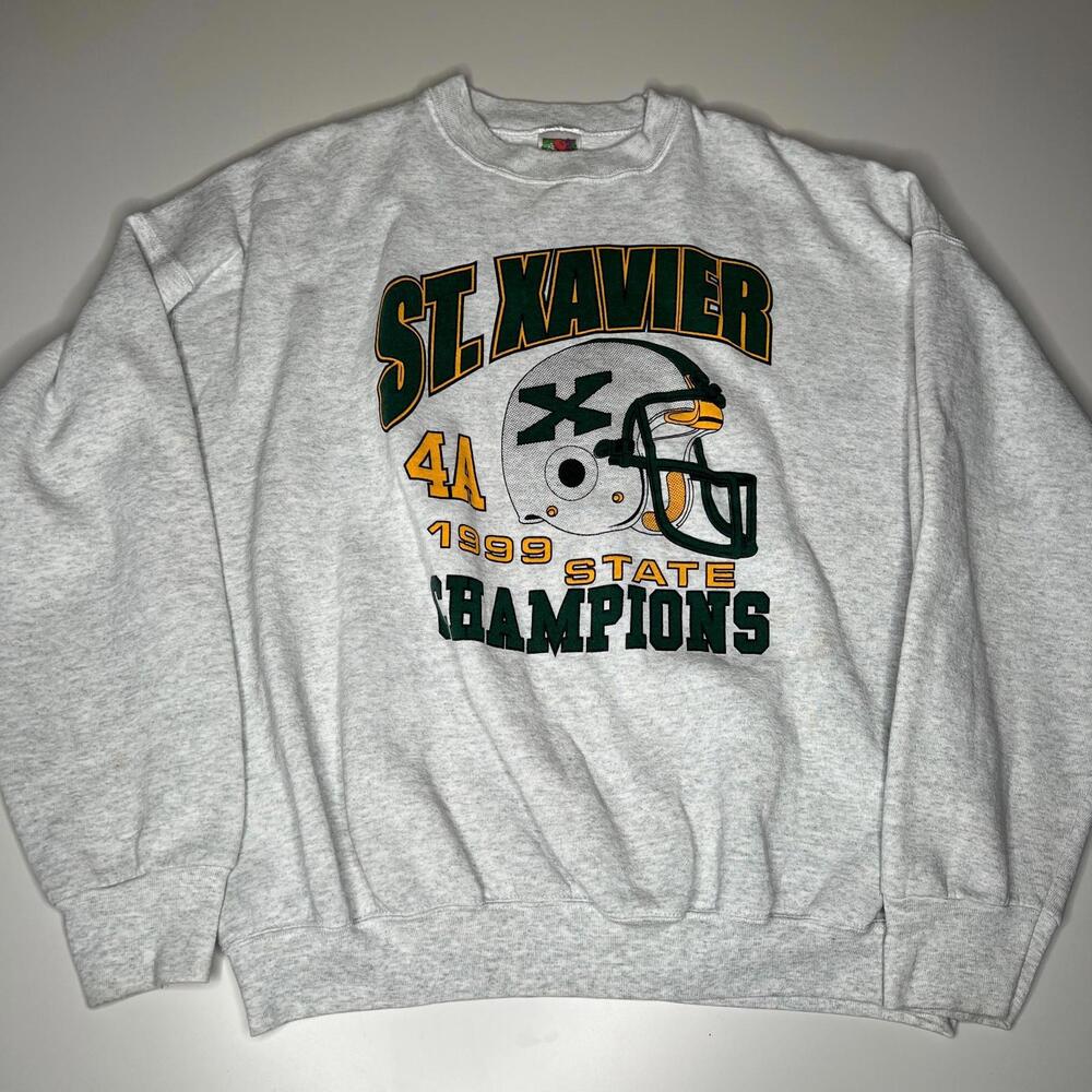 Vintage 90s St. Xavier 4A State Champions Sweatshirt XXL Fruit of the Loom USA
